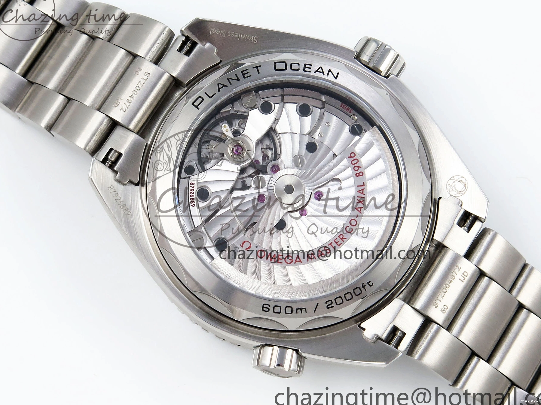 1224 Planet Ocean 600M ‘Tai Chi’ GMT 43.5mm VSF 1:1 Best Edition Black White Ceramic Bezel and Dial on SS Bracelet A8906 Super Clone Durable 7732